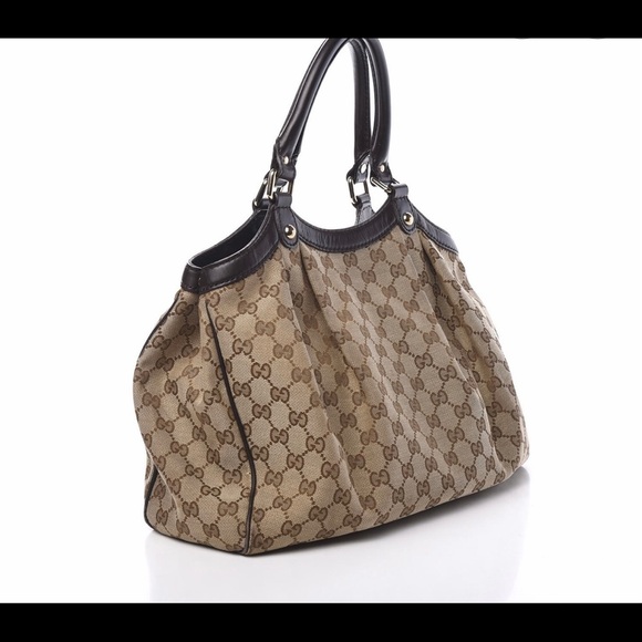 ⌚️ Gucci Sukey Monogram Leather Dark Brown Tote   💃🏽 - Picture 5 of 15